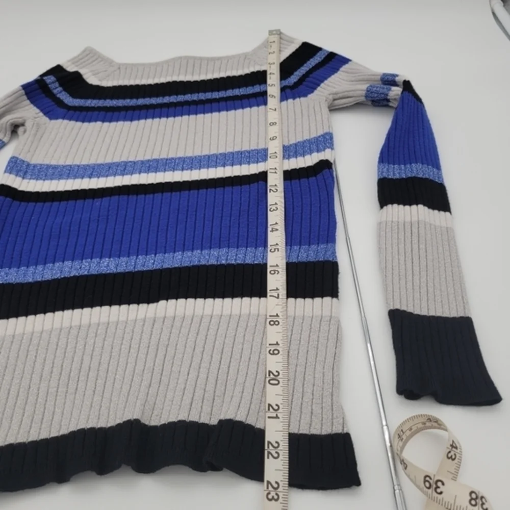 INC‎ Vibrant andMetallic Long Sleeve Sweater Block Colar Sz L